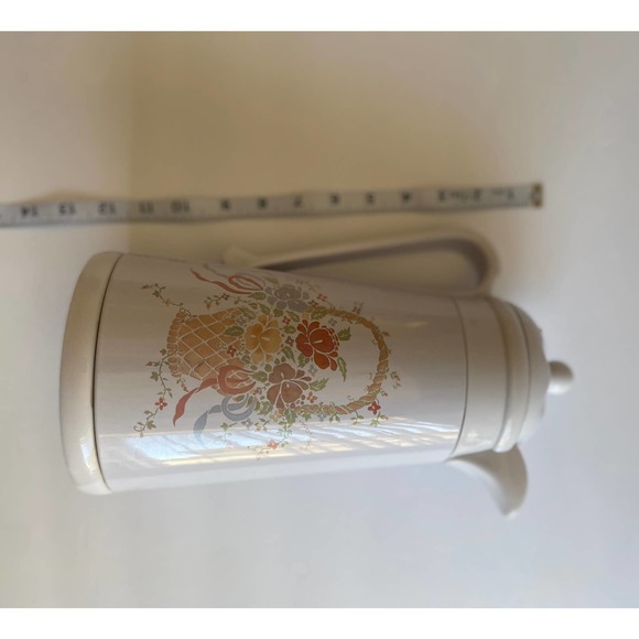 Vintage King White Flower Basket Coffee‎ Carafe Thermo Pitcher - Picture 10 of 11